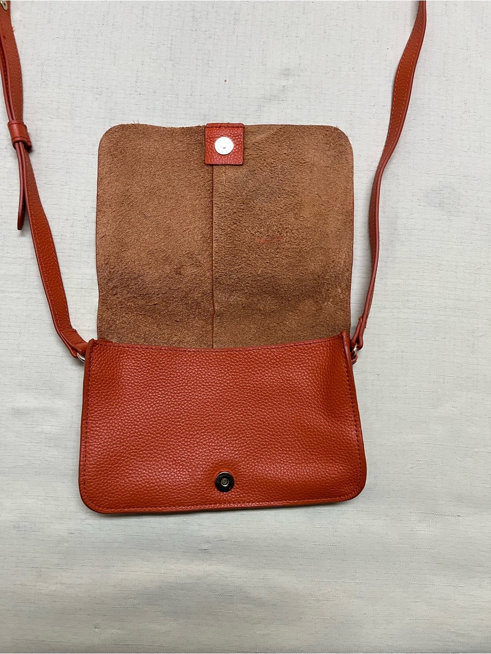 BTB Los Angeles small orange brown leather crossbody - Picture 4 of 14